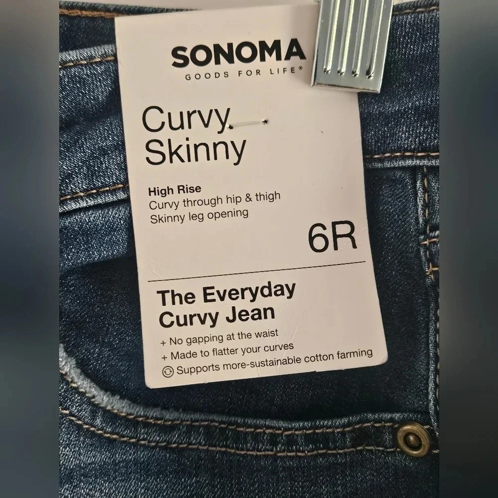 Sonoma Goods For Life High Rise Curvy 6 Regular Skinny Jean (BWT) - Picture 4 of 9